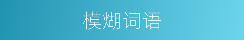模煳词语的同义词