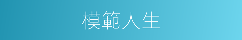 模範人生的同義詞
