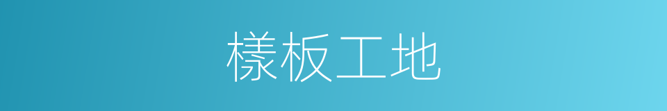 樣板工地的同義詞