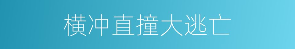 横冲直撞大逃亡的同义词