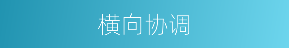 横向协调的同义词