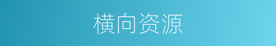 横向资源的同义词