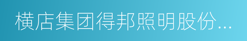 横店集团得邦照明股份有限公司的同义词