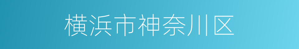 横浜市神奈川区的同义词