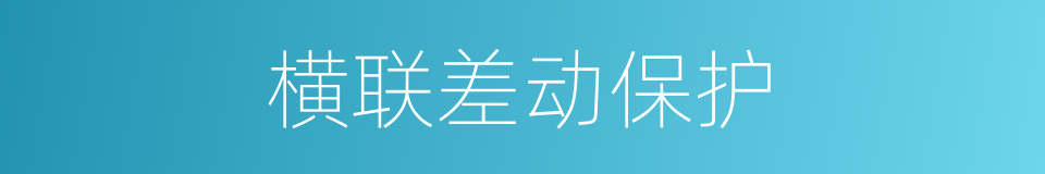 横联差动保护的同义词