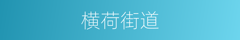 横荷街道的同义词