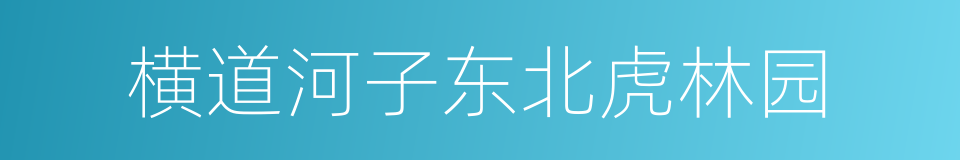 横道河子东北虎林园的同义词