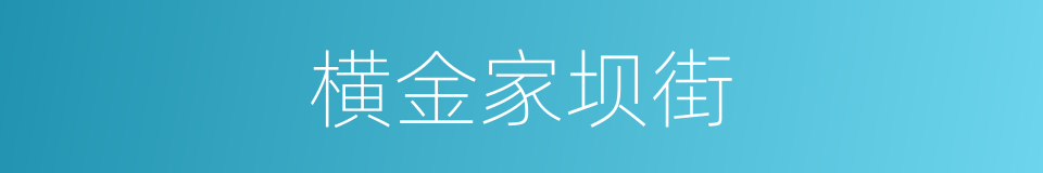 横金家坝街的同义词