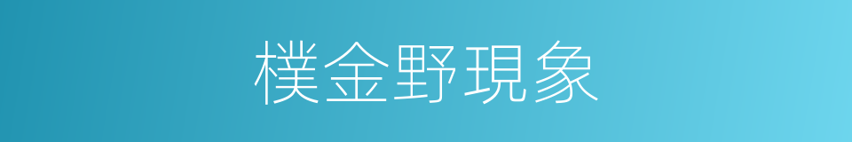 樸金野現象的同義詞