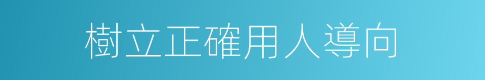 樹立正確用人導向的同義詞