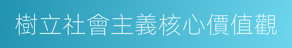 樹立社會主義核心價值觀的同義詞