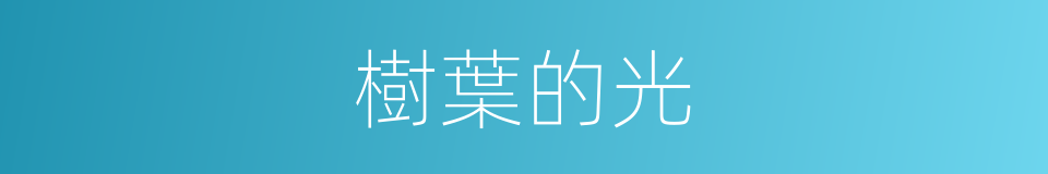 樹葉的光的同義詞