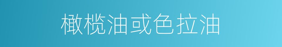 橄榄油或色拉油的同义词
