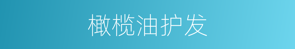 橄榄油护发的同义词