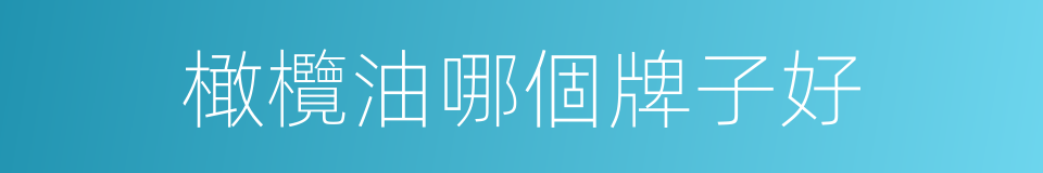橄欖油哪個牌子好的同義詞