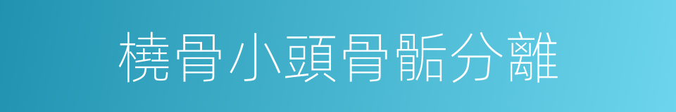 橈骨小頭骨骺分離的同義詞