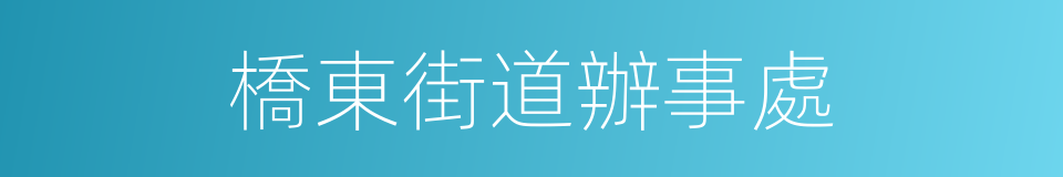 橋東街道辦事處的同義詞