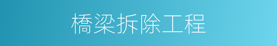 橋梁拆除工程的同義詞