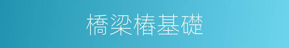 橋梁樁基礎的同義詞