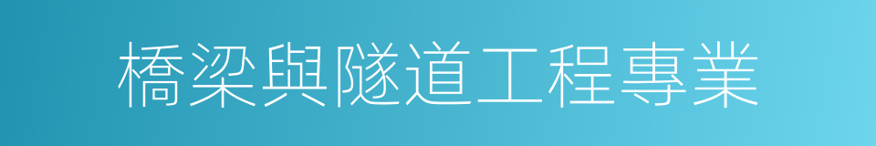 橋梁與隧道工程專業的同義詞