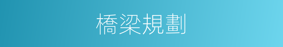 橋梁規劃的同義詞