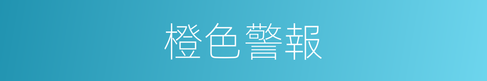橙色警報的同義詞