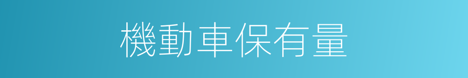 機動車保有量的同義詞