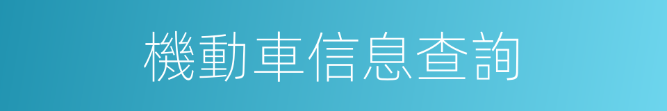 機動車信息查詢的同義詞