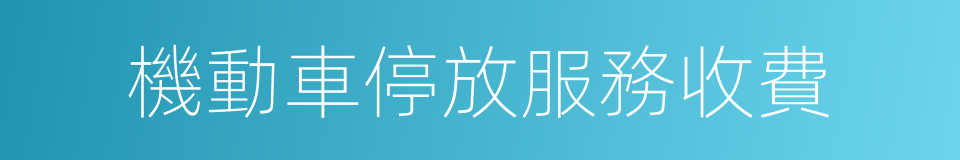 機動車停放服務收費的同義詞