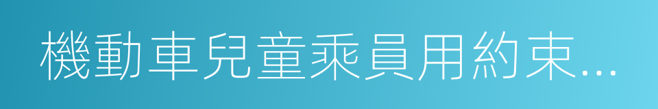 機動車兒童乘員用約束系統的同義詞