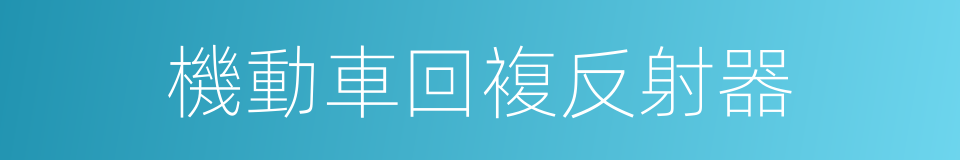 機動車回複反射器的同義詞