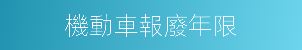 機動車報廢年限的同義詞