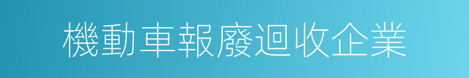 機動車報廢迴收企業的同義詞