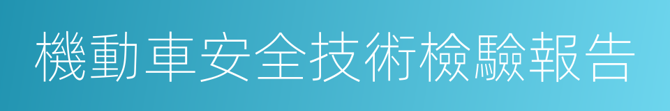 機動車安全技術檢驗報告的同義詞