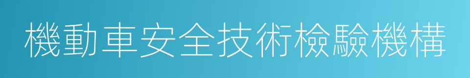 機動車安全技術檢驗機構的同義詞