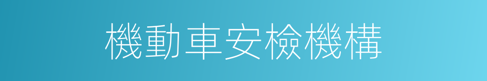 機動車安檢機構的同義詞