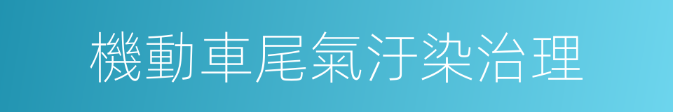 機動車尾氣汙染治理的同義詞