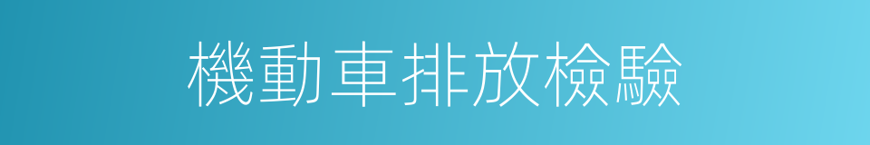 機動車排放檢驗的同義詞