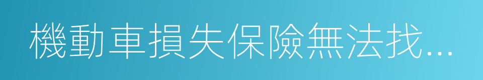 機動車損失保險無法找到第三方特約險的同義詞