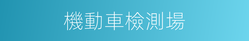 機動車檢測場的同義詞