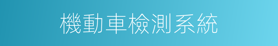 機動車檢測系統的同義詞