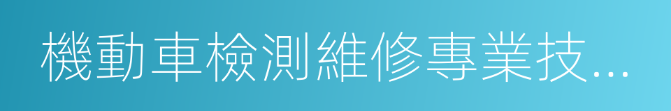 機動車檢測維修專業技術人員的同義詞