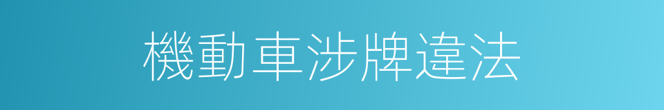 機動車涉牌違法的同義詞