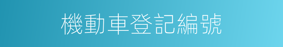 機動車登記編號的同義詞