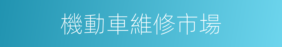 機動車維修市場的同義詞