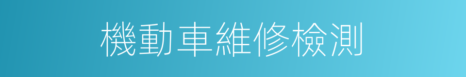 機動車維修檢測的同義詞