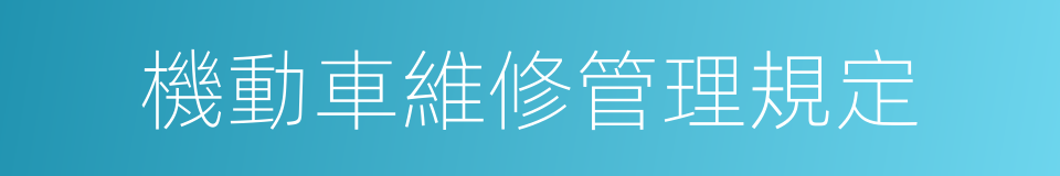 機動車維修管理規定的同義詞