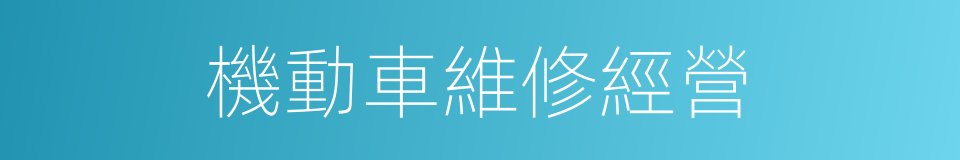 機動車維修經營的同義詞