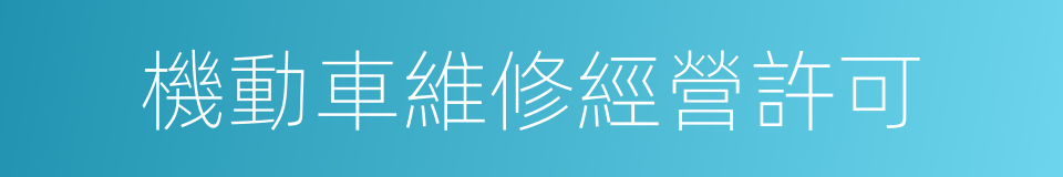 機動車維修經營許可的同義詞