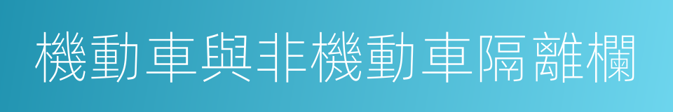 機動車與非機動車隔離欄的同義詞